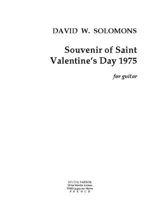 David W. Solomons: Souvenir of Saint Valentine's Day 1975
