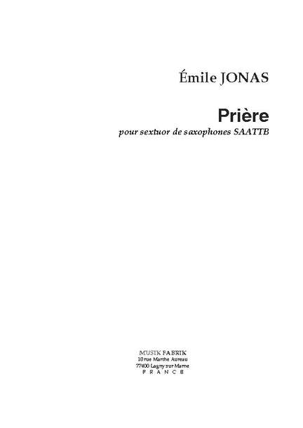 Émile Jonas: Prière
