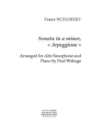 Franz Schubert/Paul Wehage: Sonata in a minor "Per Arpeggione"