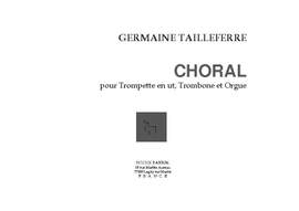 G. Tailleferre: Choral for Orgue with Optional Brass