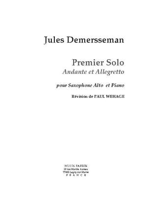 J. Demersseman/Wehage: Premier Solo : Andante et Allegro