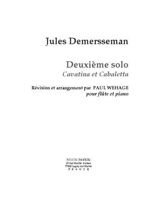 J. Demersseman/Wehage: Deuxième Solo : Cavatina et Cabaletta