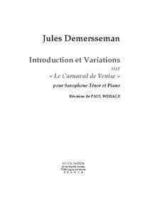 J. Demersseman/Wehage: Introduction et Variations sur le Carn. de Venise