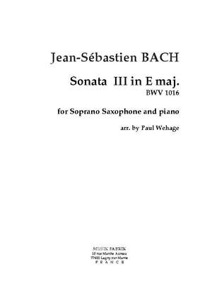 J.S. Bach: Sonata E maj BWV 1016