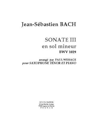 J.S. Bach: Sonata (Vla da Gamba) III g min BWV 1029