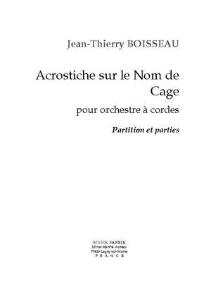 J.-Th. Boisseau: Acrostiche sur le Nom de Cage