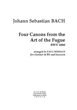 J.S. Bach: 4 Canons from The Art of The Fugue BWV 1080