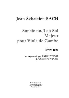 J.S. Bach: Sonata (Vla da Gamba) I G Maj BWV 1027