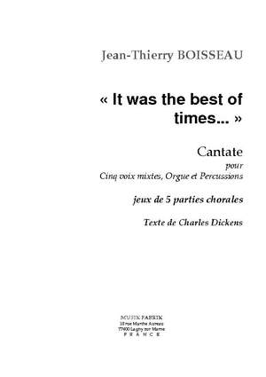 J.-Th. Boisseau: It was the best of times ( Dickens)