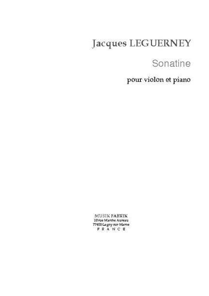 Jacques Leguerney: Sonatine
