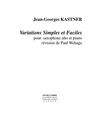 Jean-Georges Kastner: Variations Faciles et Brillantes