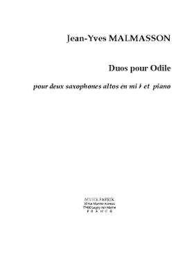 Jean-Yves Malmasson: Duos pour Odile