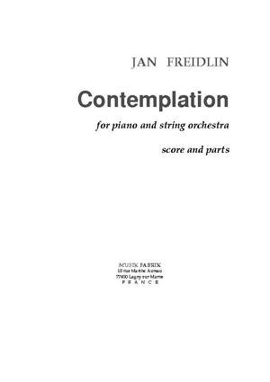 Jan Freidlin: Contemplation pour Piano et Cordes