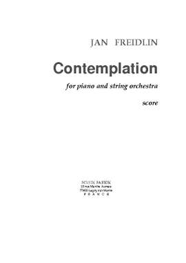 Jan Freidlin: Contemplation pour Piano et Cordes