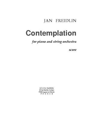 Jan Freidlin: Contemplation pour Piano et Cordes