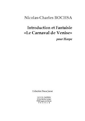 N. Ch. Bochsa, Fils: Introduction et Fantaisie sur le Carnaval de Venise