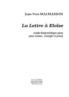Jean-Yves Malmasson: La Lettre à Eloïse
