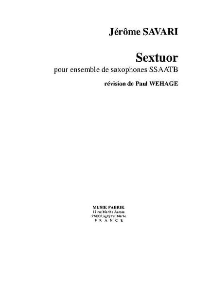 Jérôme Savari: Sextuor