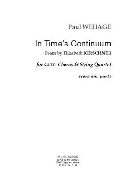 Paul Wehage: In Time's Continuum (text by E. Kirschner)