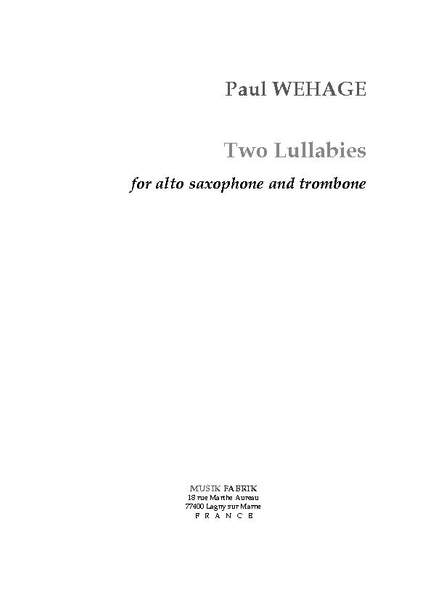 Paul Wehage: Two Lullabies