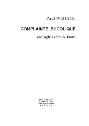 Paul Wehage: Complainte Bucolique