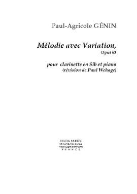 Paul-Agricole Génin: Mélodie avec Variation, Opus 63