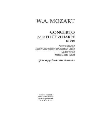 W. A. Mozart, Cadences De Marie-Claire Jamet: Concerto pour Flûte et Harpe K. 292