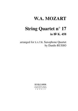 W. A. Mozart/Russo: Quatuor à cordes no. 17 en Sib K 458