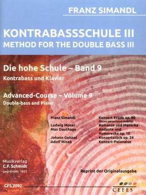 Simandl, F: Method for the Double Bass III Vol. 9