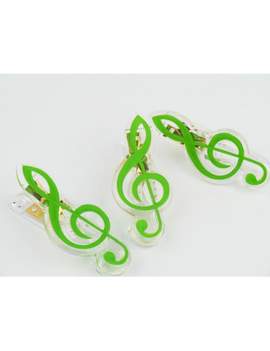 Clip g-clef green 7cm