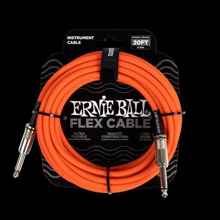 Ernie Ball Flex Instr Cable Strt/strt 20ft - Orange