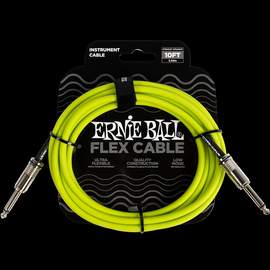 Ernie Ball Flex Instr Cable Strt/strt 10ft - Green
