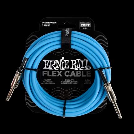 Ernie Ball Flex Instr Cable Strt/strt 20ft - Blue