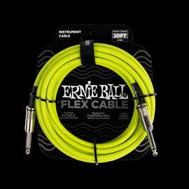 Ernie Ball Flex Instr Cable Strt/strt 20ft - Green