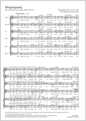 Reger, Max: Morgengesang, Op. 138/2