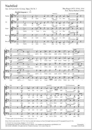 Reger, Max: Nachtlied, Op. 138/3