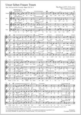 Reger, Max: Unser lieben Frauen Traum, Op. 138/4