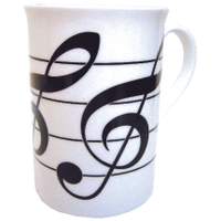 Mug Three Treble Clefs Bone China
