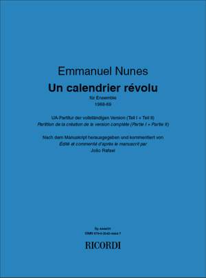 Emmanuel Nunes: Un calendrier révolu