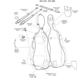 GEWA Made in Germany Cello case Air Fixation padding