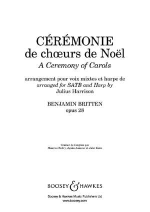 Britten, B: Cérémonie de chœurs de Noël op. 28