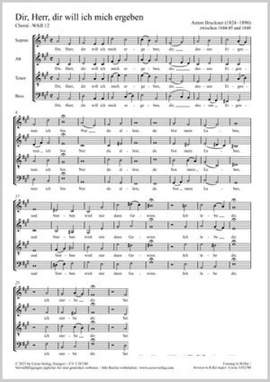 Bruckner, Anton: Dir, Herr, dir will ich mich ergeben WAB 12