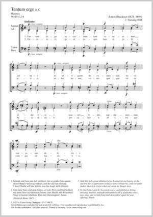Bruckner, Anton: Tantum ergo in C major WAB 41,2/4
