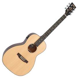 Vintage stage series parlour electro guitar - natural