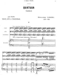 Lekeu, Guillaume: Quartet (inachevé/unfinished) for piano, violin, alto and violoncello