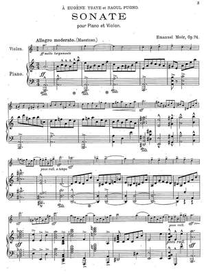 Moór, Emanuel: Sonata for Pianoforte and Violin in A minor Op. 74