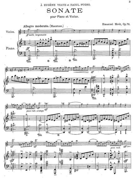 Moór, Emanuel: Sonata for Pianoforte and Violin in A minor Op. 74