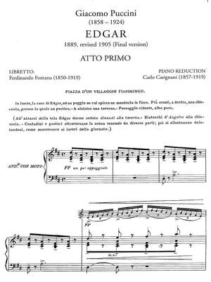 Puccini, Giacomo : Edgar, opera in three acts (Vocal score with Italian libretto)
