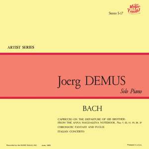 J.S. Bach: Chromatic Fantasia And Fugue in D Minor, BWV 903; Italian Concerto in F Major, BWV 971