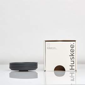 3oz Espresso HuskeeCup Saucer 4-pack - Charcoal